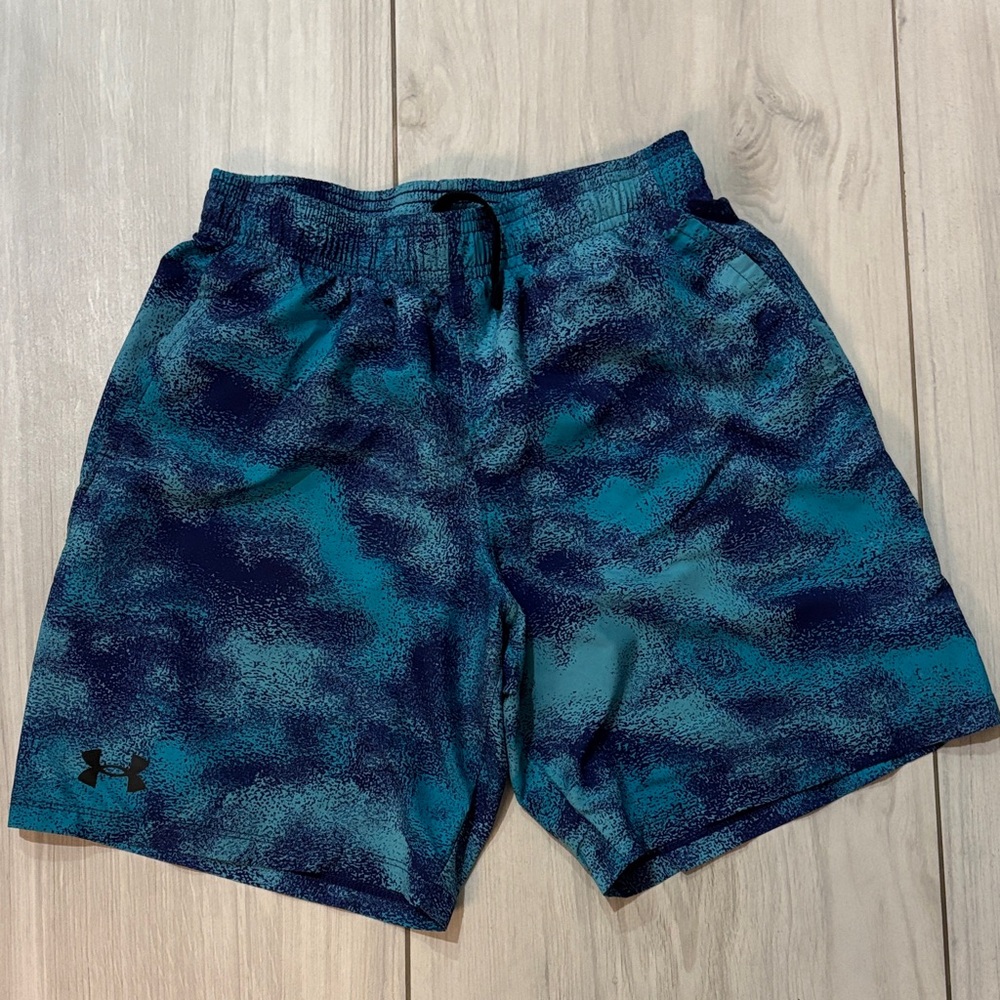 Boy’s Under Armour Teal and Navy Patterned Shorts
